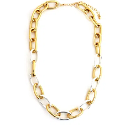 Panacea Two Tone Oval Chain Link Necklace