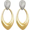 Panacea Two-tone Pavé Crystal Marquise Drop Earrings In Two Tone