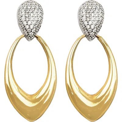 Panacea Two-tone Pavé Crystal Marquise Drop Earrings In Gold