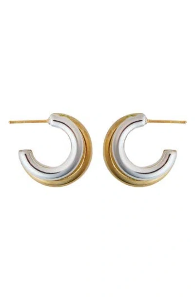 Panacea Two-tone Row Hoop Earrings