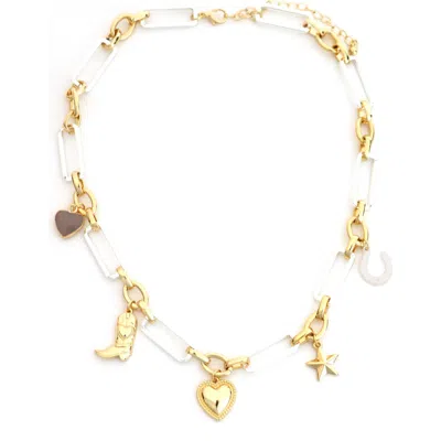Panacea Two-tone Western Charm Necklace In Multi