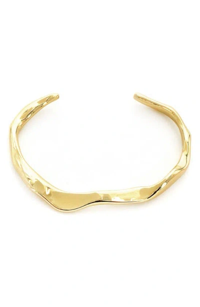 Panacea Wave Skinny Cuff Bracelet In Gold