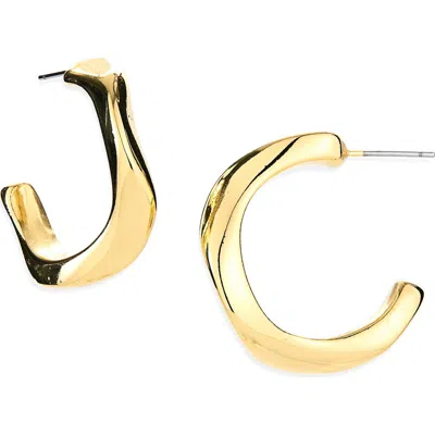 Panacea Wavy Hoop Earrings In Gold