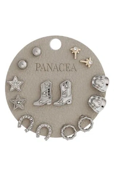 Panacea Western Set Of 7 Assorted Stud Earrings In Metallic