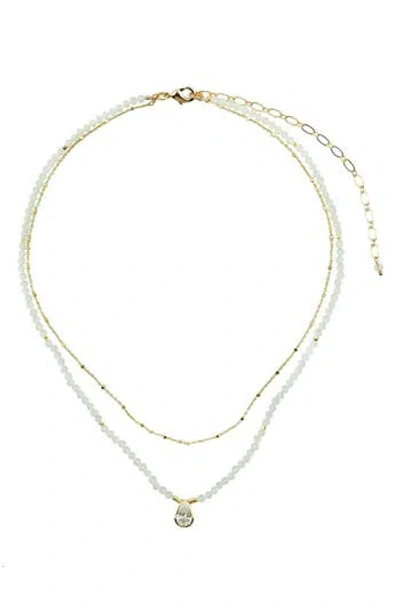 Panacea White Crystal Beaded Layered Necklace