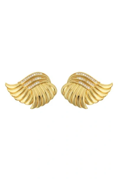 Panacea Wing Stud Earrings In Gold