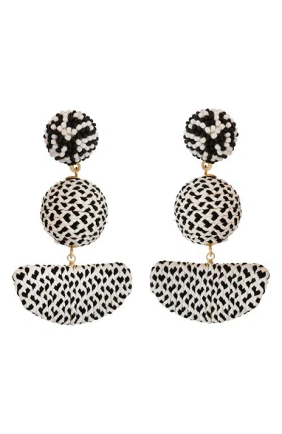 Panacea Woven Drop Earrings In Black