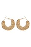 Panacea Woven Hoop Earrings In Gold