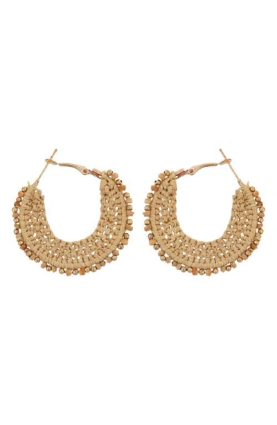 Panacea Woven Hoop Earrings In Gold