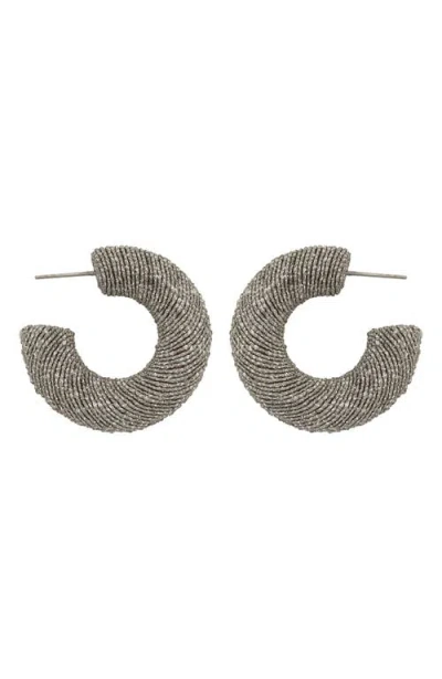 Panacea Wrapped Hoop Earrings In Gray