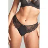 Panache Ana Lace Trim Thong In Black