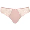 Panache Ana Lace Trim Thong In Pink