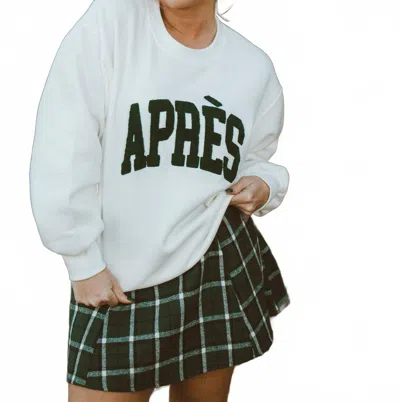 Panache Apparel Apres All Day Long Sleeve Sweatshirt In White