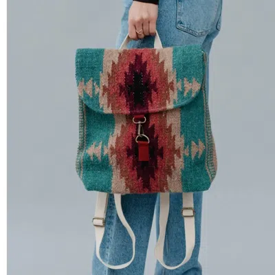 Panache Apparel Aztec Backpack Bag In Teal, Burgundy, And Tan