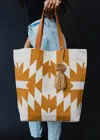 Panache Apparel Aztec Tote Bag In Cream And Camel