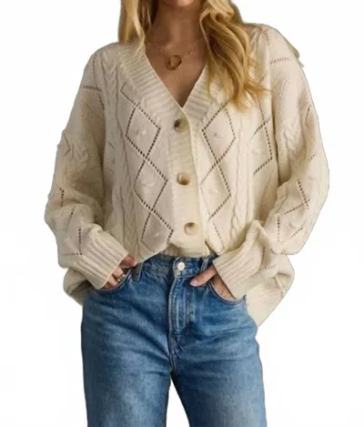 Panache Apparel Button Up Cardigan In Cream In Neutral