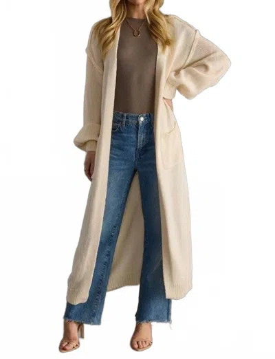 Panache Apparel Dolly Duster Cardigan In Ivory In Brown