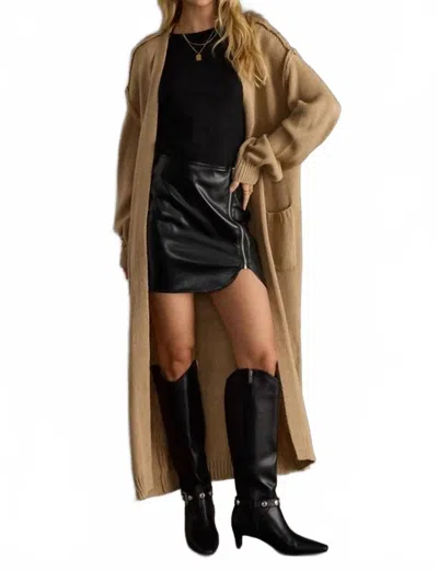 Panache Apparel Dolly Duster Cardigan In Tan - Hoc Autumn In Brown