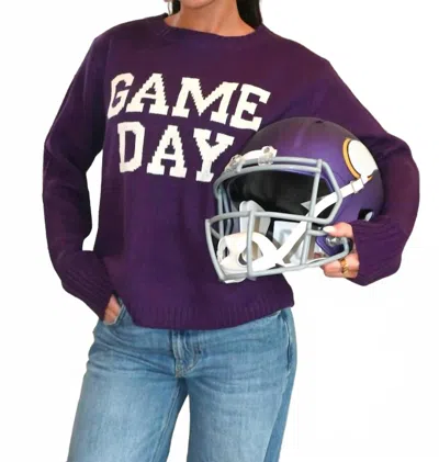 Panache Apparel Game Day Sweater In Purple