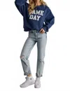 Panache Apparel Game Day Sweatshirt In Blue In Blue