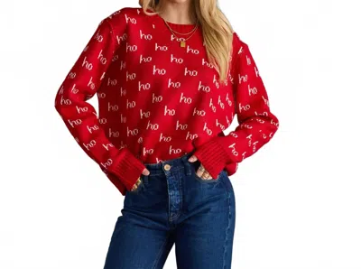 Panache Apparel Ho Ho Ho Christmas Sweater In Red
