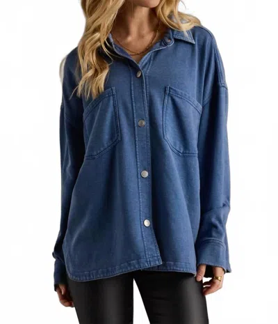 Panache Apparel Keira Super Soft Button Up Shirt In Dark Blue