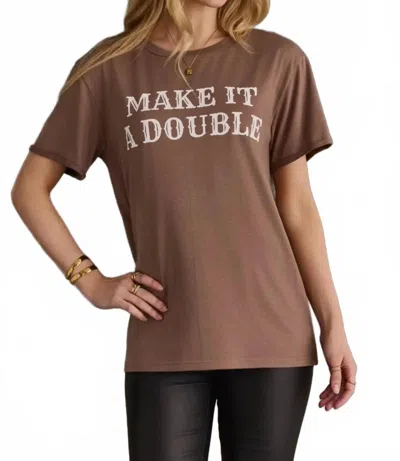 Panache Apparel Make It A Double Short Sleeve Tee In Brown