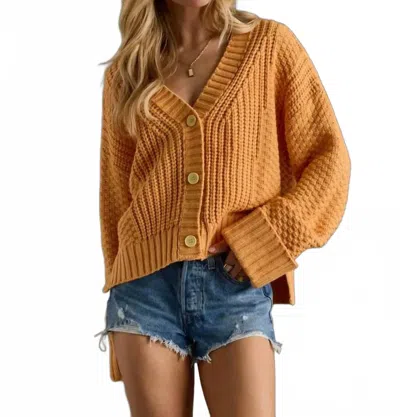 Panache Apparel Marigold Mood Cardigan In Yellow In Brown