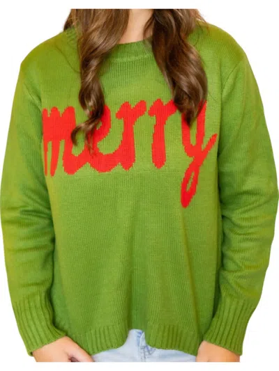 Panache Apparel Merry Sweater In Green