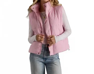 Panache Apparel Puffer Vest In Pink