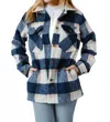Panache Apparel Rebecca Plaid Shacket In Blue, Tan And Cream In Multi