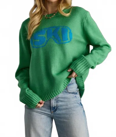 Panache Apparel Ski Goggle Knit Sweater In Green/blue