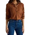 Panache Apparel Super Soft Button Up Shirt In Brown In Brown