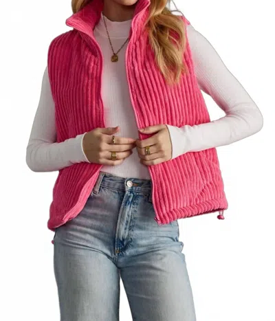 Panache Apparel The Aspen Corduroy Vest In Pink