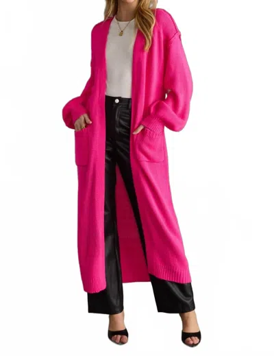 Panache Apparel The Harper Duster Cardigan In Pink