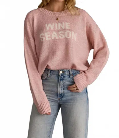Panache Apparel Wine Season Sweater In Pink / White In Multi