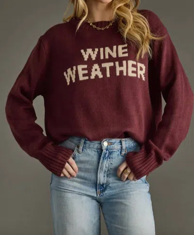 Panache Apparel Wine Weather Sweater In Red In Burgundy