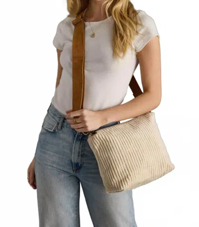 Panache Apparel Women's Corduroy Crossbody Bag In Cream In White