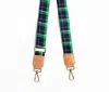 Panache Apparel Women's Plaid Adjustable Crossbody Purse Bag Strap In Preppy Navy Green White In Multi