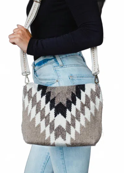 Panache Apparel Women's Southwestern Aztec Crossbody Bag In Taupe, Cream, Black In Multi