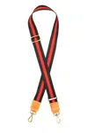 Panache Apparel Women's Stripe Adjustable Crossbody Purse Bag Strap In Red Black In Red