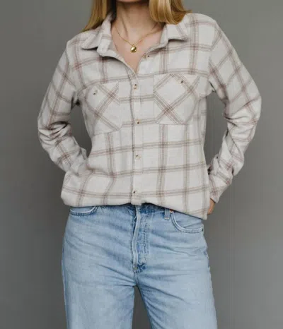 Panache Button Up Shirt In Tan & Brown Plaid In Neutral