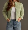 Panache Chandler Quilted Cropped Jacket In Sage In Multi