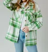 Panache Charmer Plaid Jacket In Green & Cream In Multi