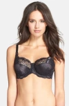 Panache 'clara' Underwire Full Cup Bra In Charcoal Black