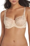 Panache Clara Underwire Full Coverage Stretch Lace Bra In Nude