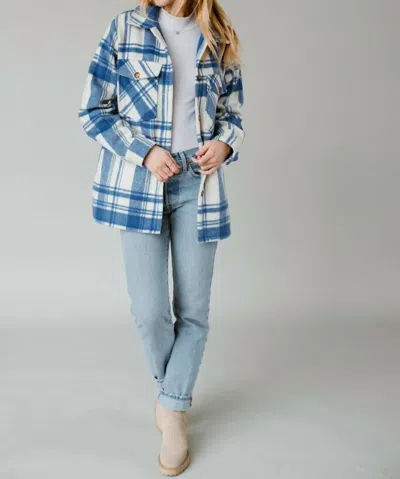 Panache Cozy Check Jacket In Blue