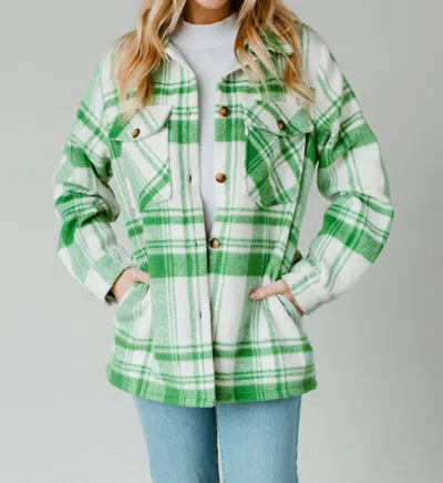 Panache Cozy Check Jacket In Green