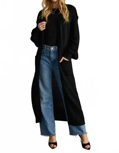Panache Duster Cardigan In Black