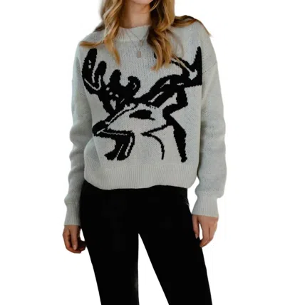 Panache Elk Sweater In Light Grey